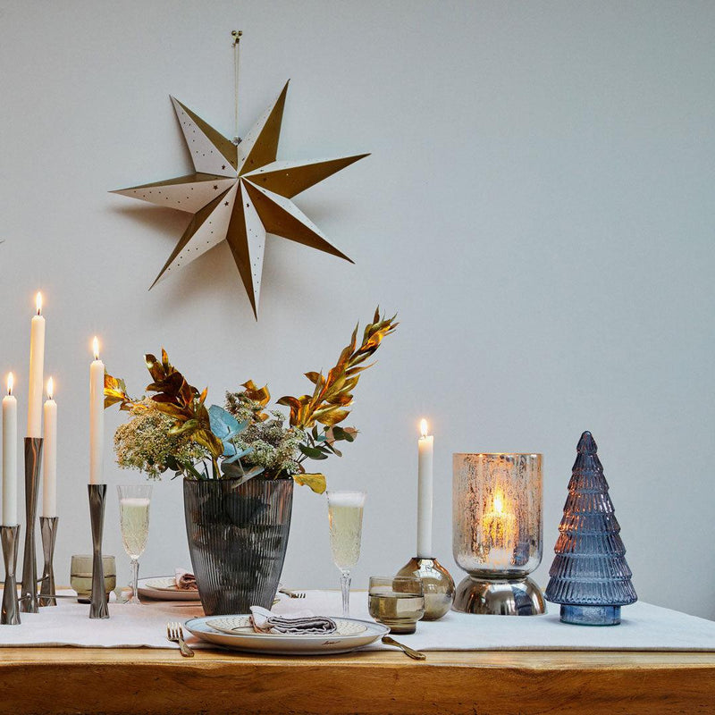 Blue Glass Xmas Tree Ornament