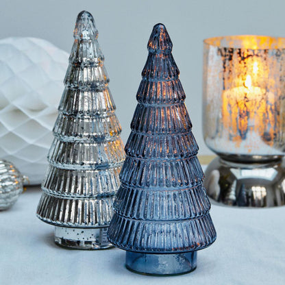 Blue Glass Xmas Tree Ornament