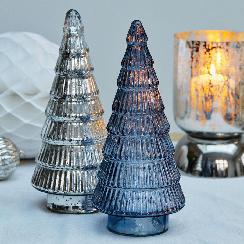 Blue Glass Xmas Tree Ornament