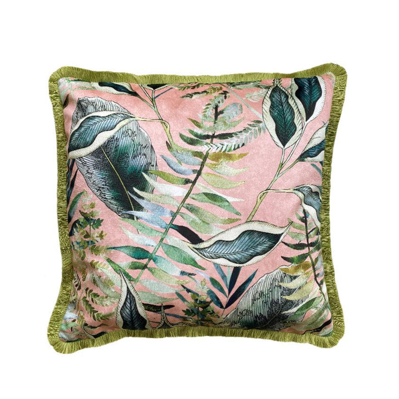 Blush Tropics Velvet Cushion Cover
