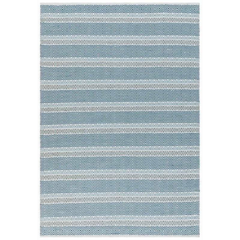 Boho Striped Patio Rug - Blue