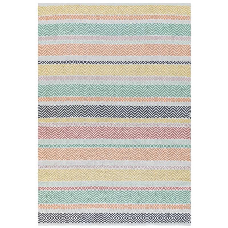Boho Striped Patio Rug - Pastel