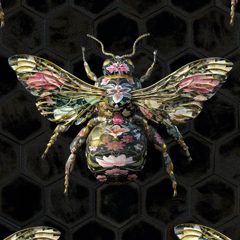 Bombus Botanicus Wallpaper - Insects Noir - Carmine Lake