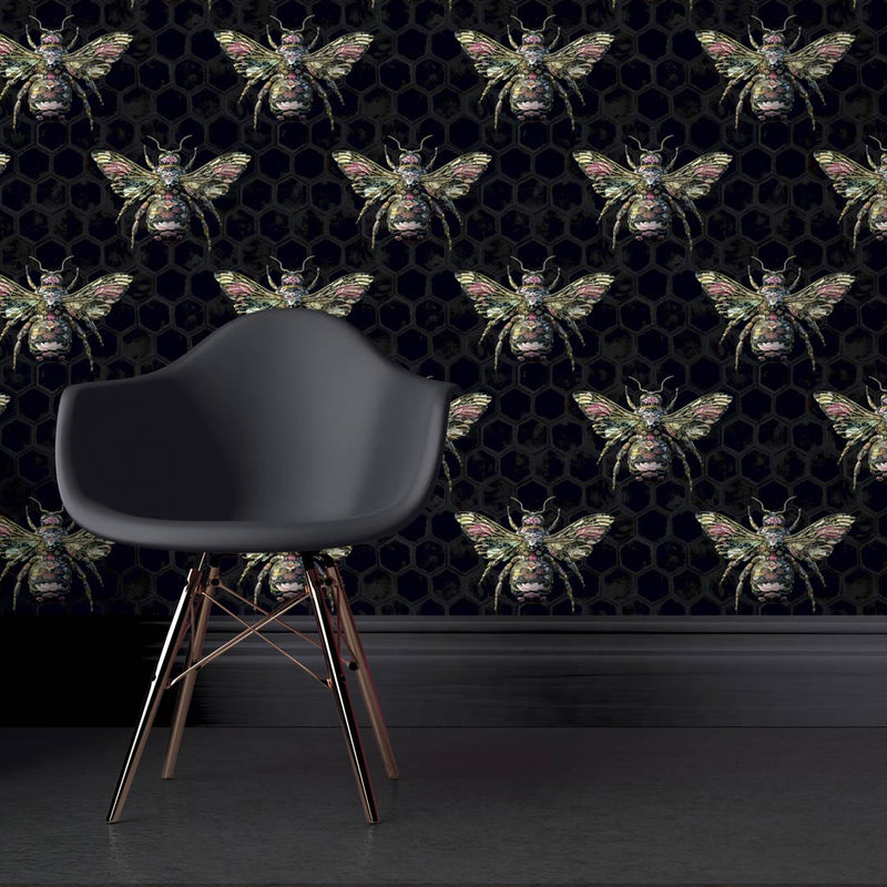 Bombus Botanicus Wallpaper - Insects Noir - Carmine Lake
