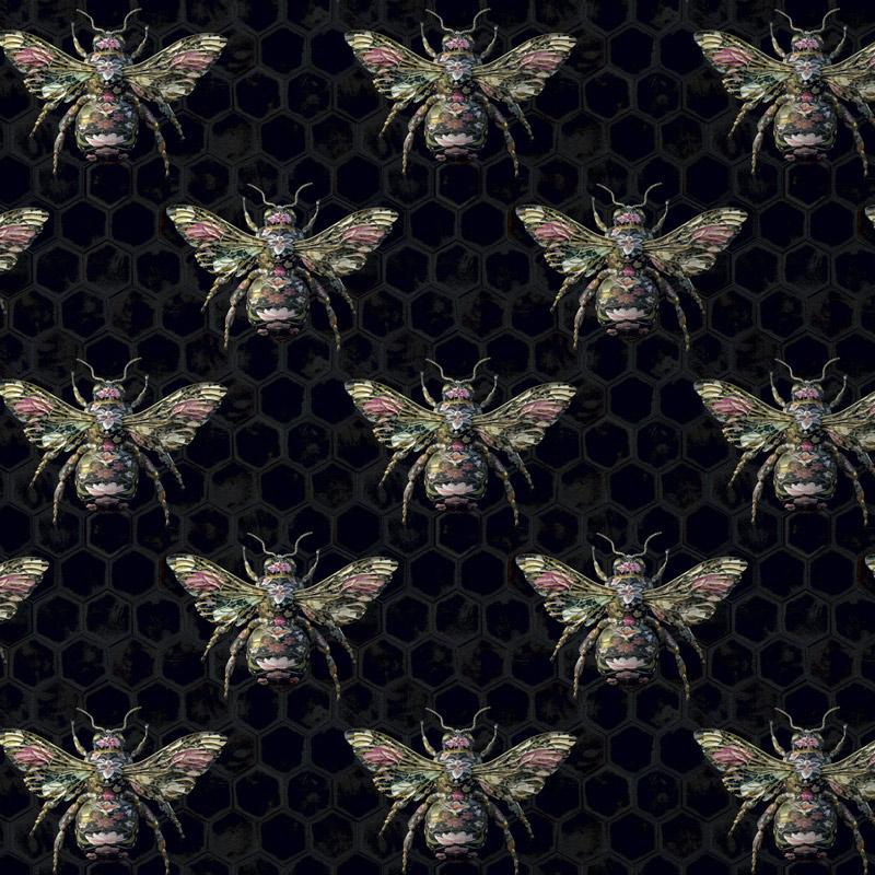 Bombus Botanicus Wallpaper - Insects Noir - Carmine Lake