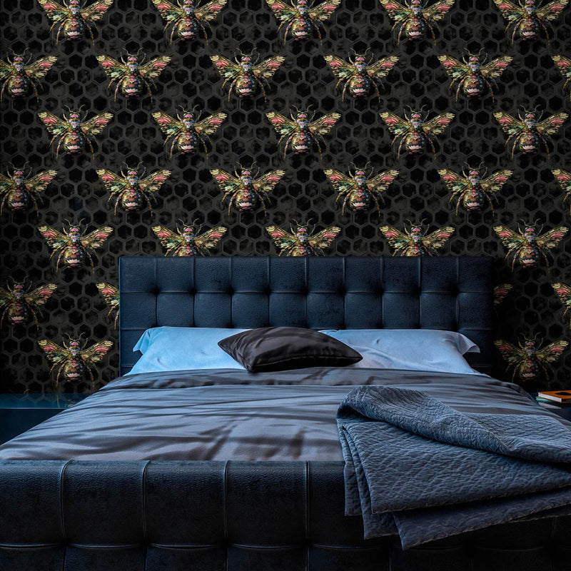 Bombus Botanicus Wallpaper - Insects Noir - Carmine Lake