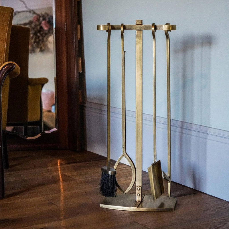 Brass Hanging Fire Tools Set