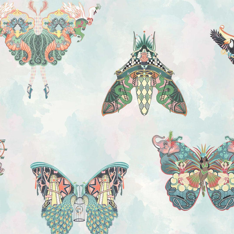 Butterfly Effect Wallpaper - Green Multi - Brand Mckenzie