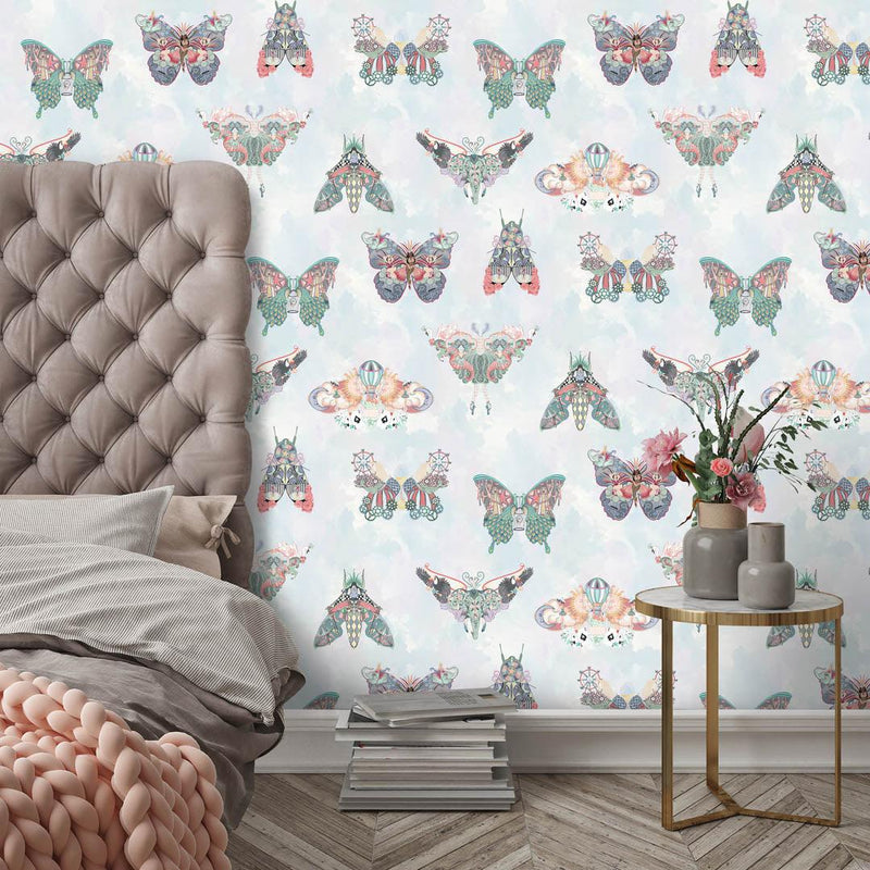 Butterfly Effect Wallpaper - Pink Multi - Brand Mckenzie