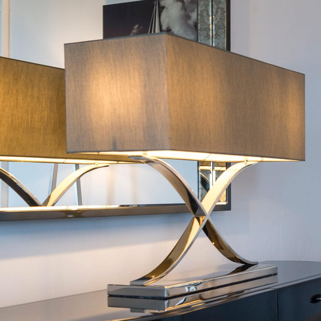 Byton Stainless Steel Finish Table Lamp - Nickel - RV Astley