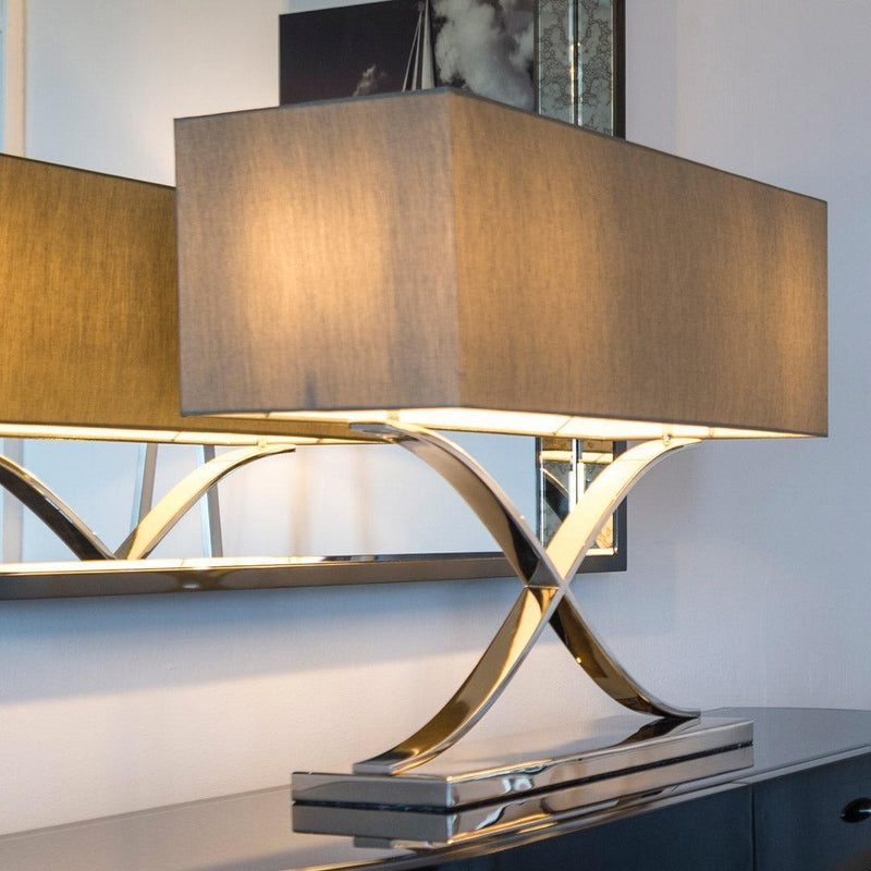 Byton Stainless Steel Finish Table Lamp - Nickel - RV Astley