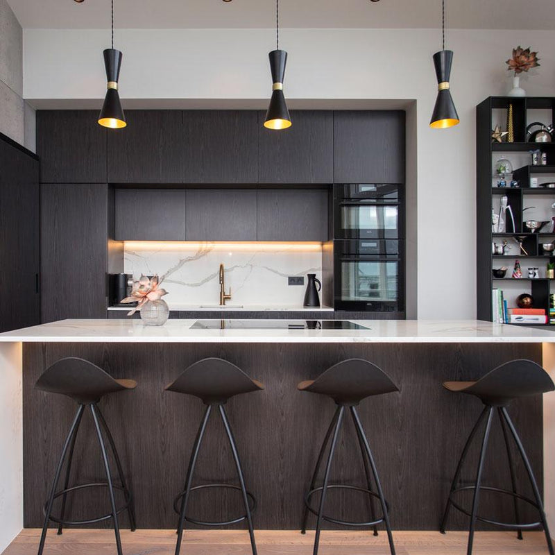 Cairo Contemporary Pendant Light - Black & Brass