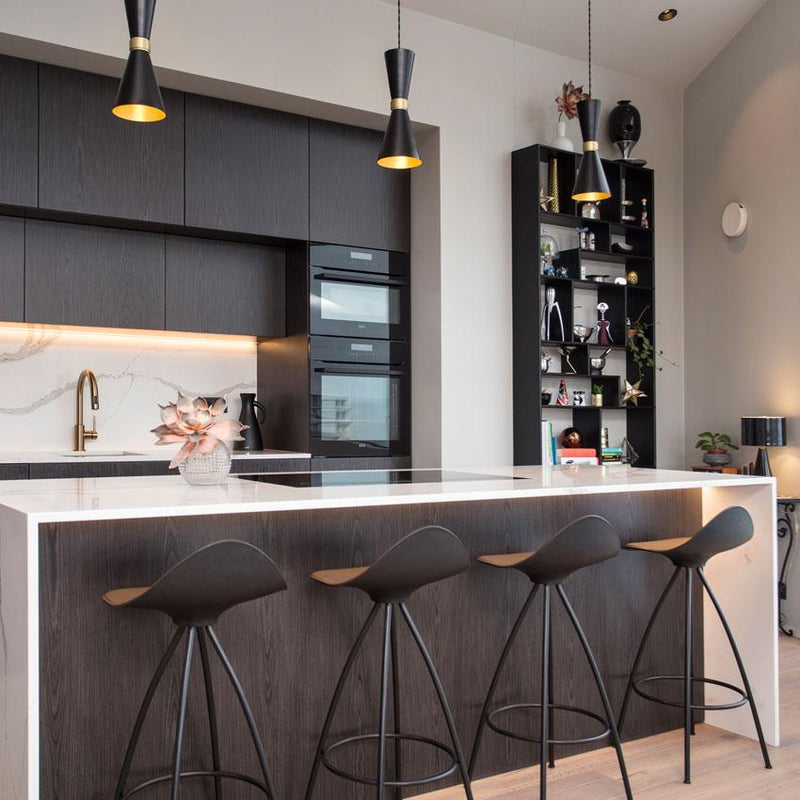 Cairo Contemporary Pendant Light - Black & Brass