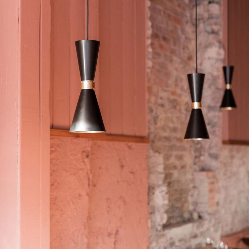 Cairo Contemporary Pendant Light - Black & Brass