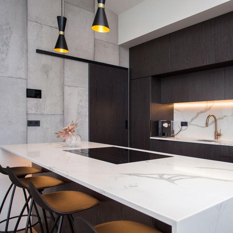 Cairo Contemporary Pendant Light - Black & Brass