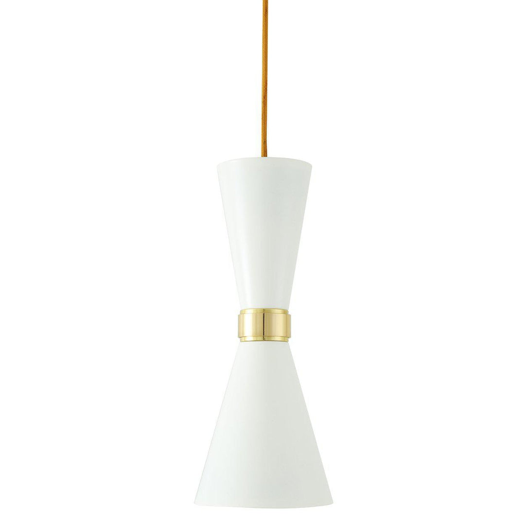 Cairo Contemporary Pendant Light - White & Brass
