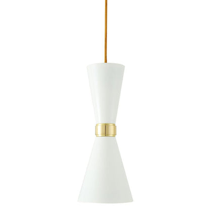 Cairo Contemporary Pendant Light - White & Brass