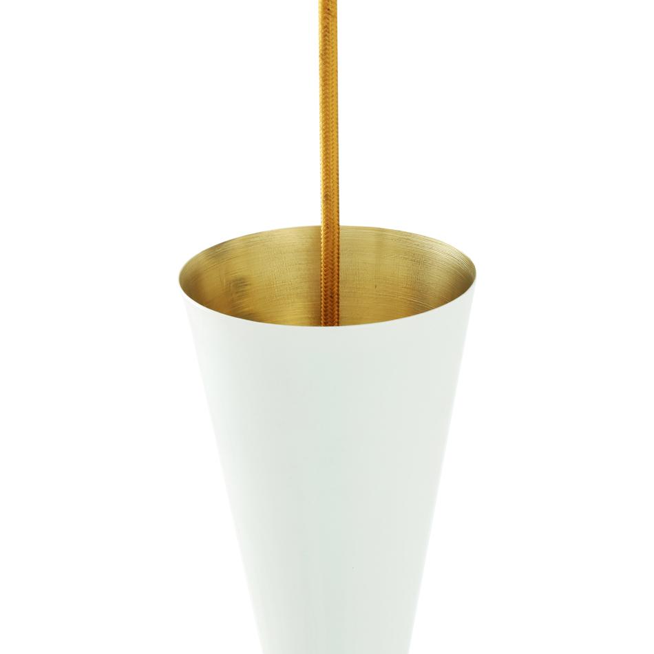 Cairo Contemporary Pendant Light - White & Brass