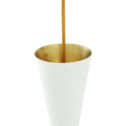 Cairo Contemporary Pendant Light - White & Brass