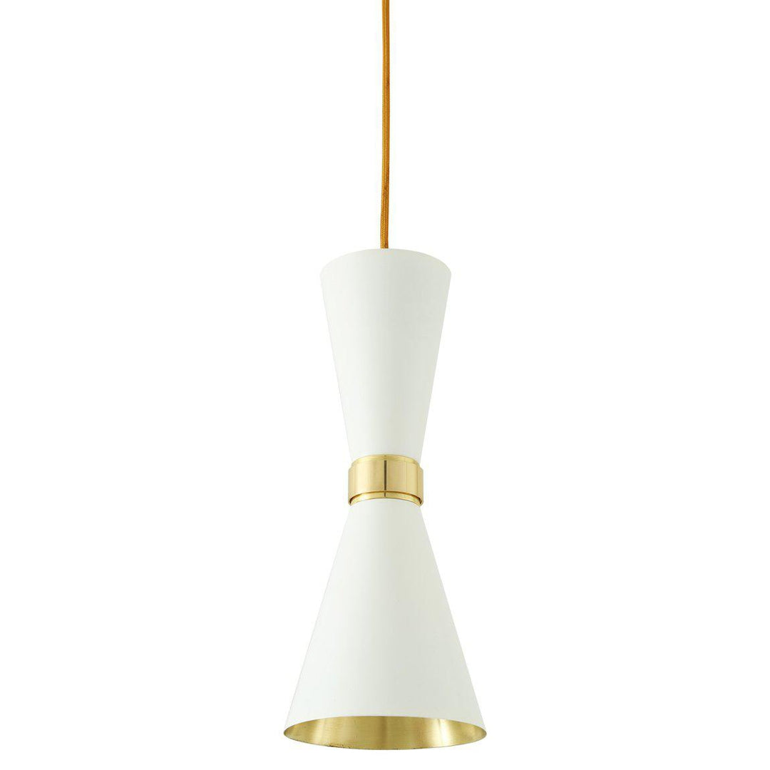 Cairo Contemporary Pendant Light - White & Brass