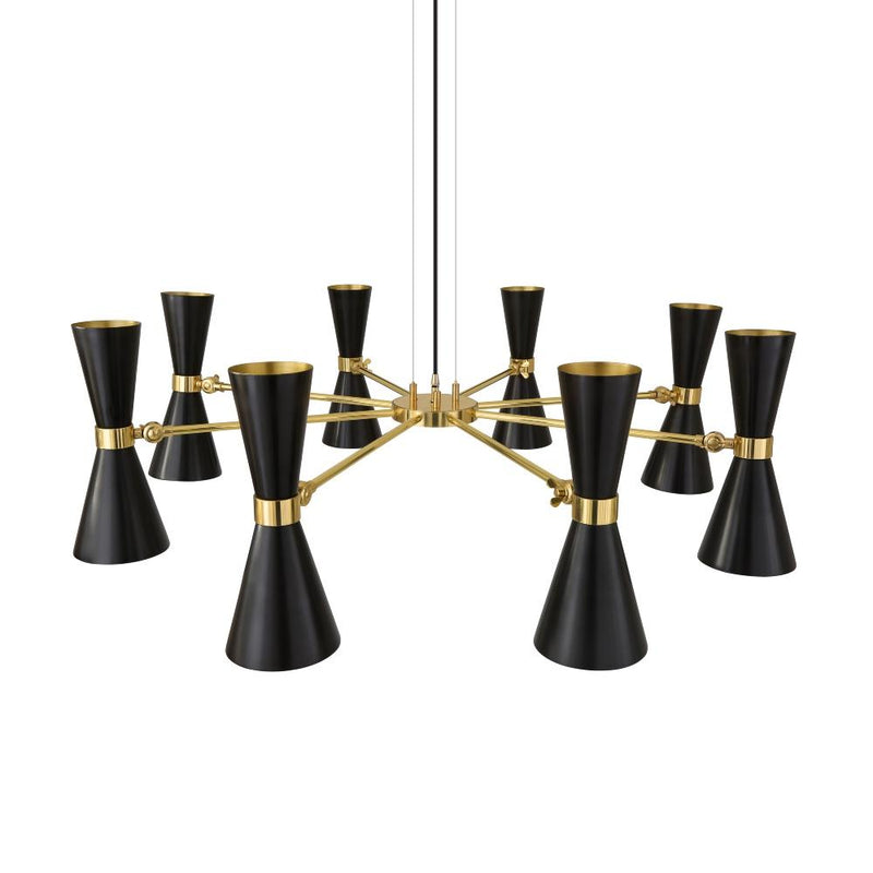 Cairo Eight Arm Contemporary Chandelier - Black