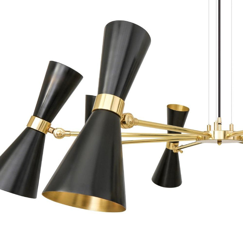 Cairo Eight Arm Contemporary Chandelier - Black