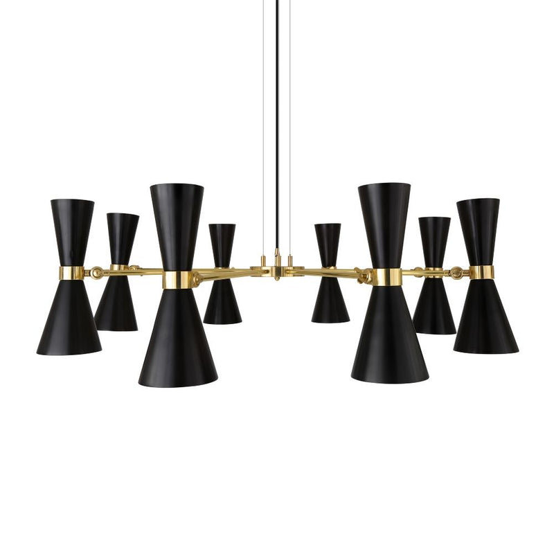 Cairo Eight Arm Contemporary Chandelier - Black