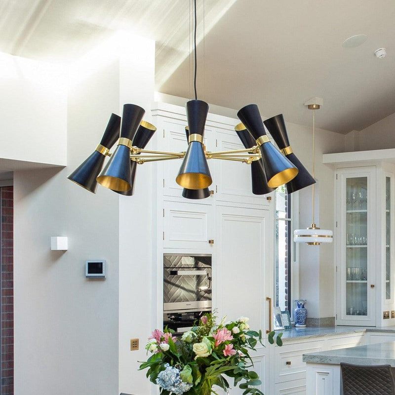 Cairo Eight Arm Contemporary Chandelier - Black