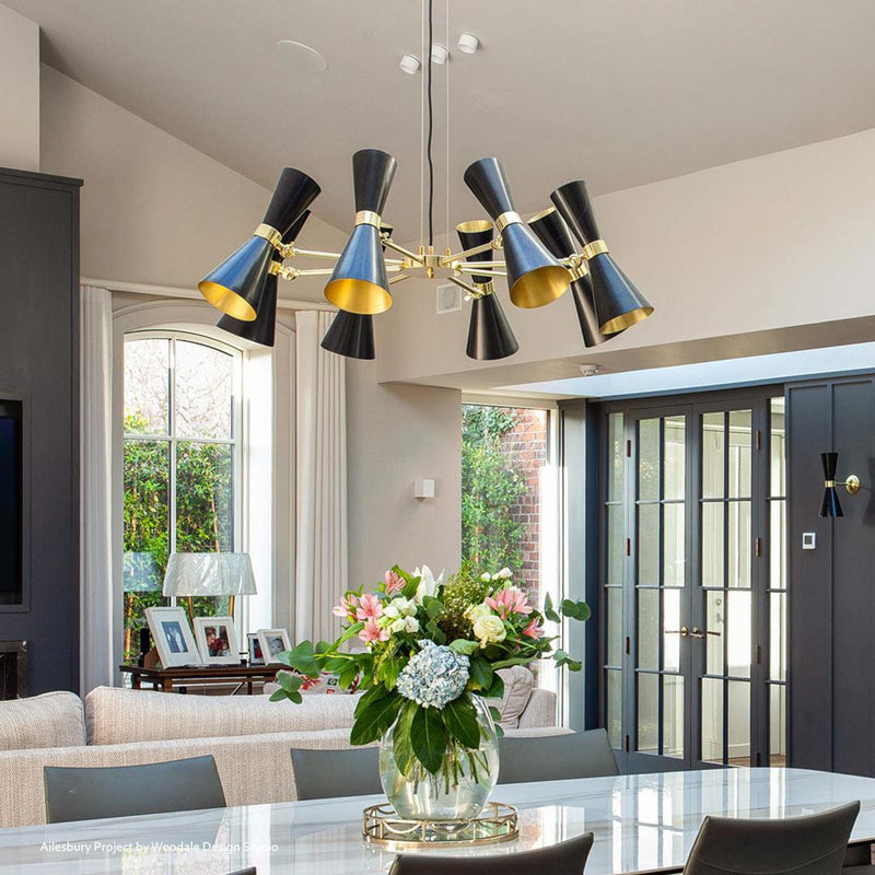 Cairo Eight Arm Contemporary Chandelier - Black