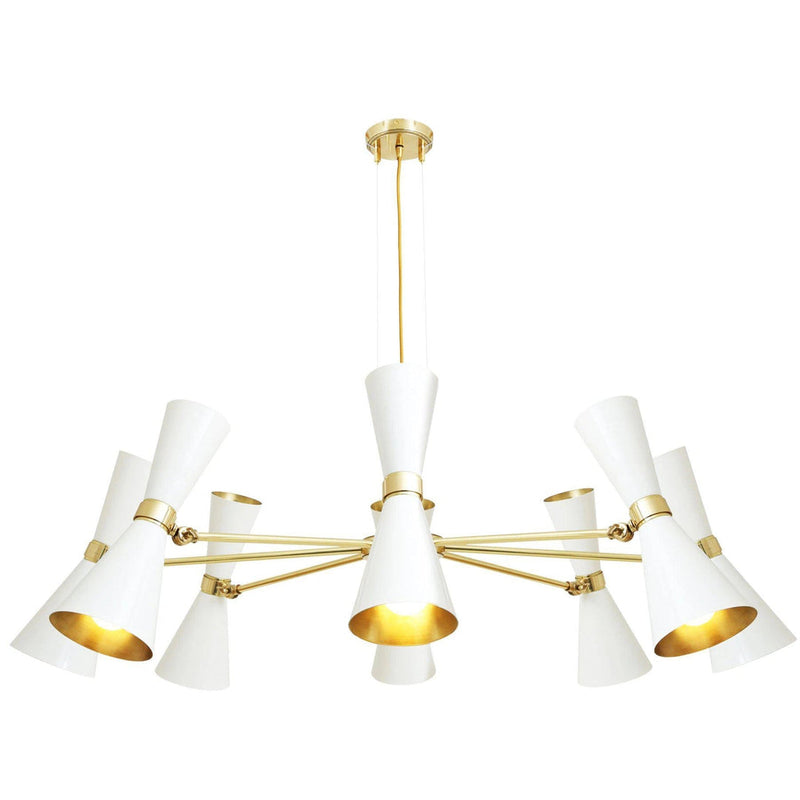 Cairo Eight Arm Contemporary Chandelier - White - Mullan Lighting