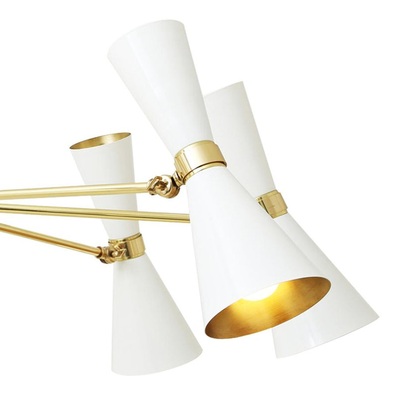 Cairo Eight Arm Contemporary Chandelier - White - Mullan Lighting