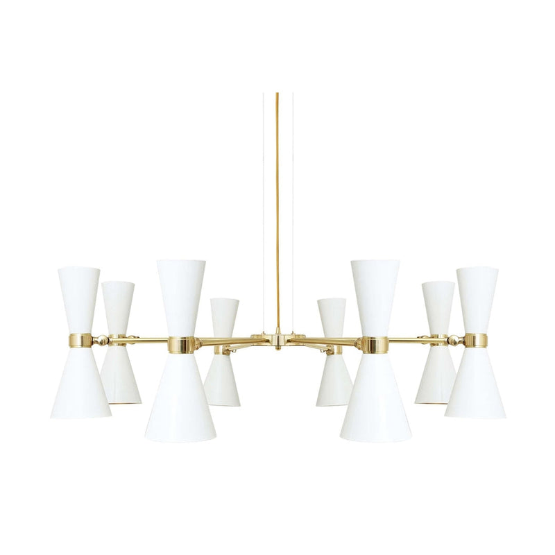 Cairo Eight Arm Contemporary Chandelier - White - Mullan Lighting