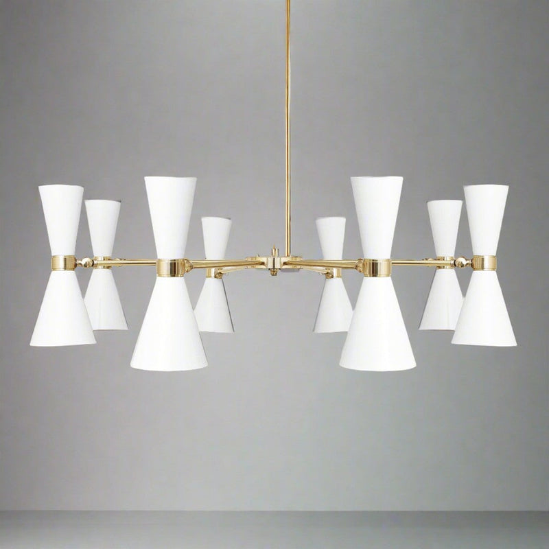 Cairo Eight Arm Contemporary Chandelier - White - Mullan Lighting