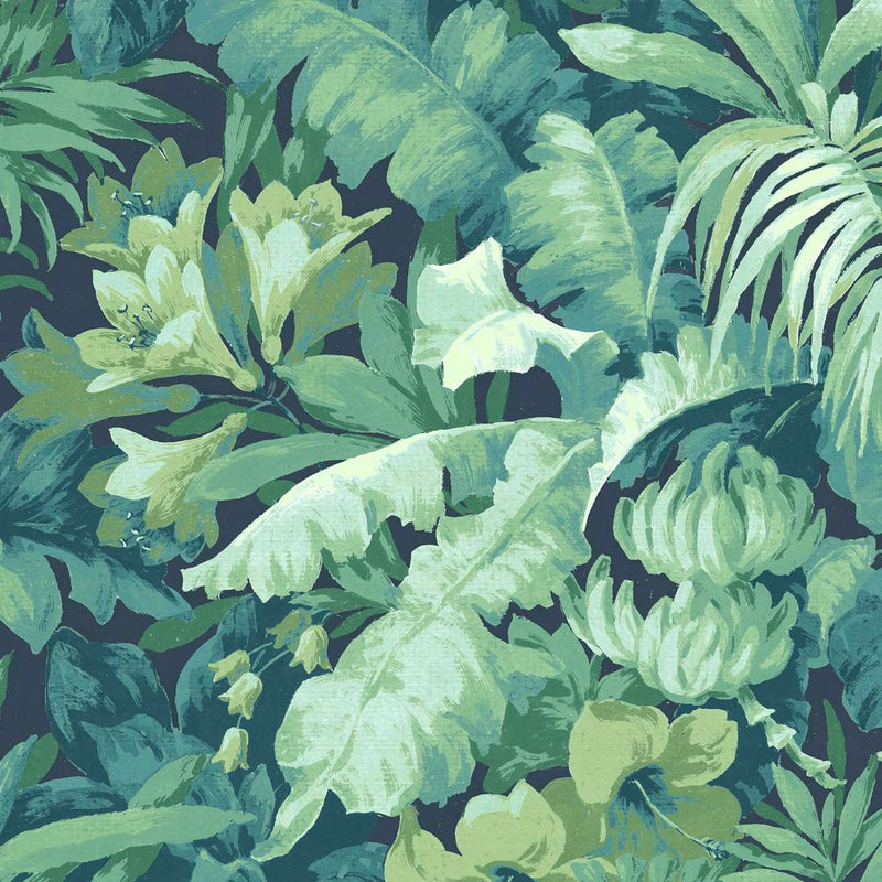 Canopy Wallpaper - Navy/Green