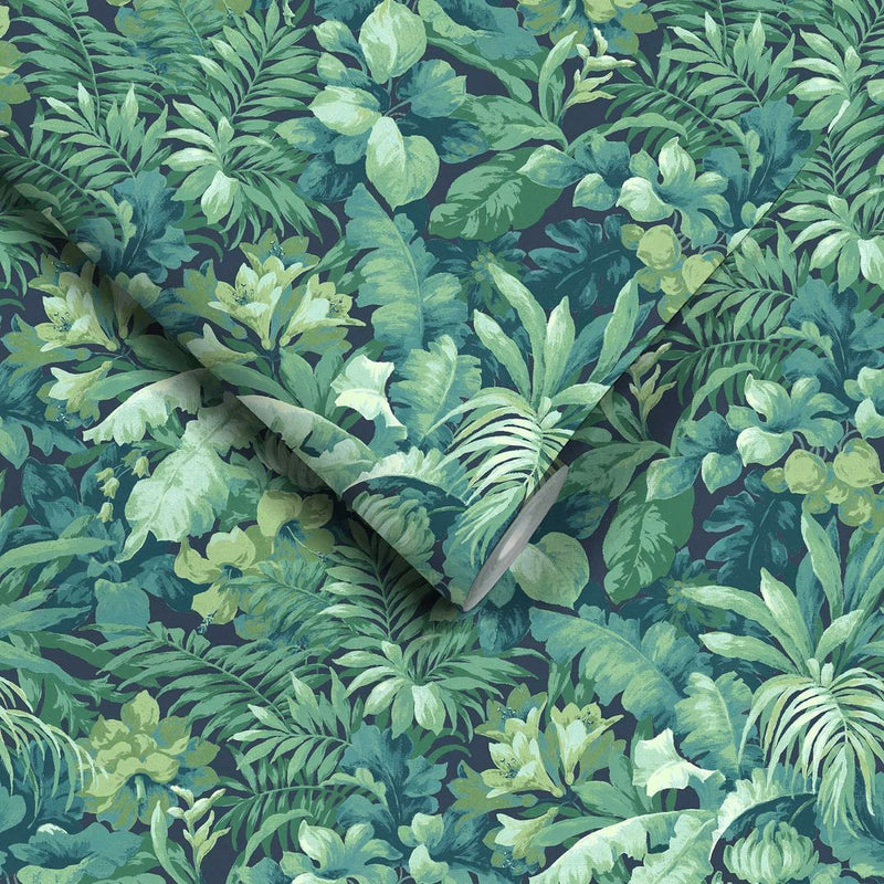 Canopy Wallpaper - Navy/Green