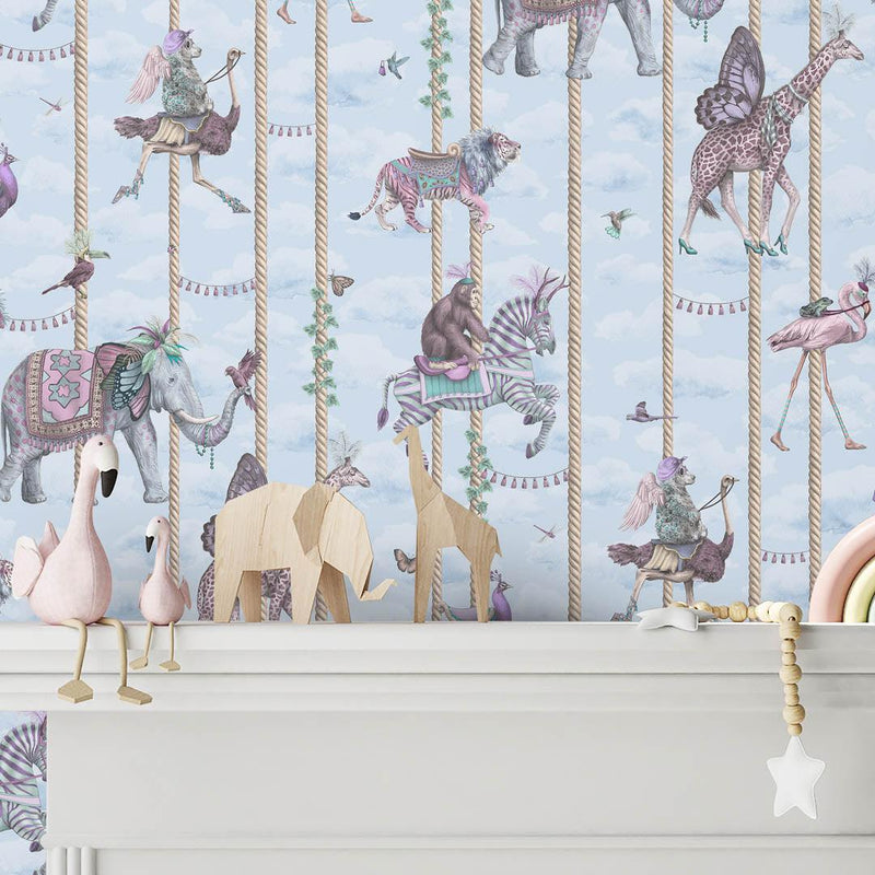 Carousel Wallpaper - Blue - Brand Mckenzie