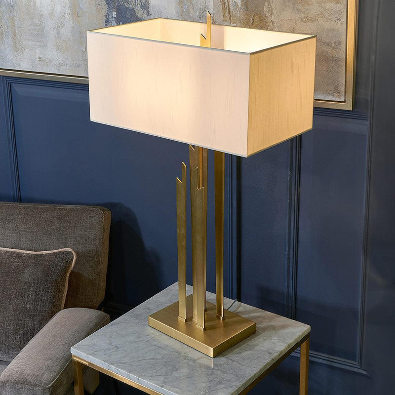 Carrick Pale Gold Finish Table Lamp - RV Astley
