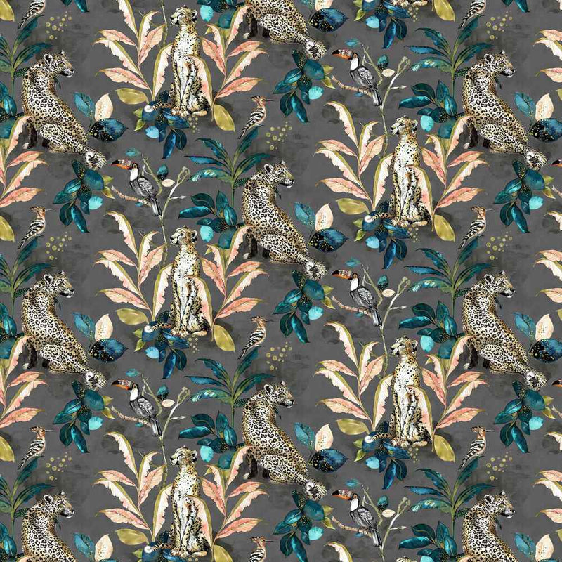 Cheetah Wallpaper - Charcoal - Graduate Collection