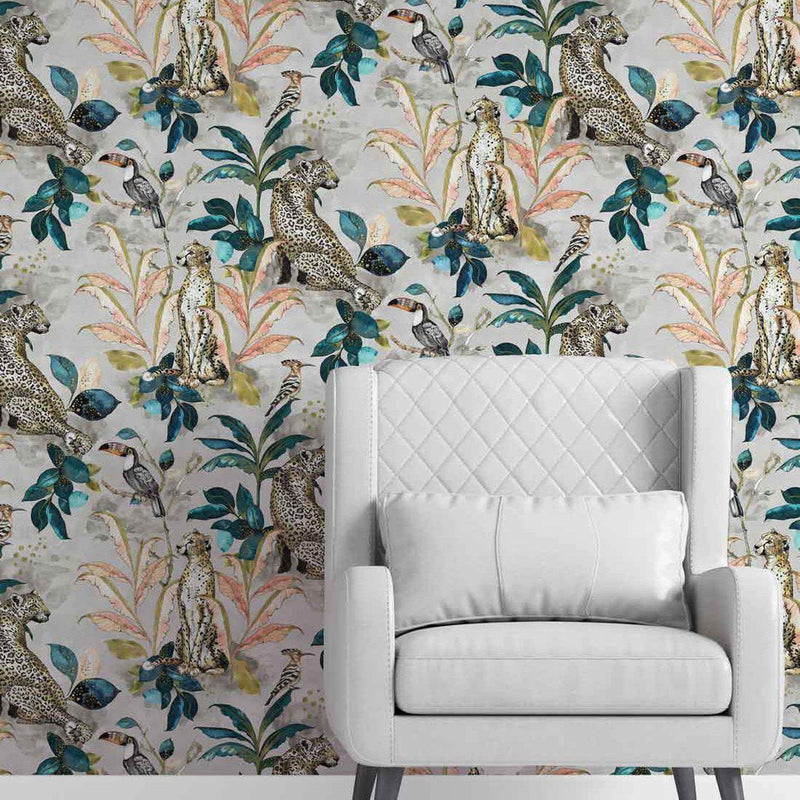 Cheetah Wallpaper - Taupe - Graduate Collection