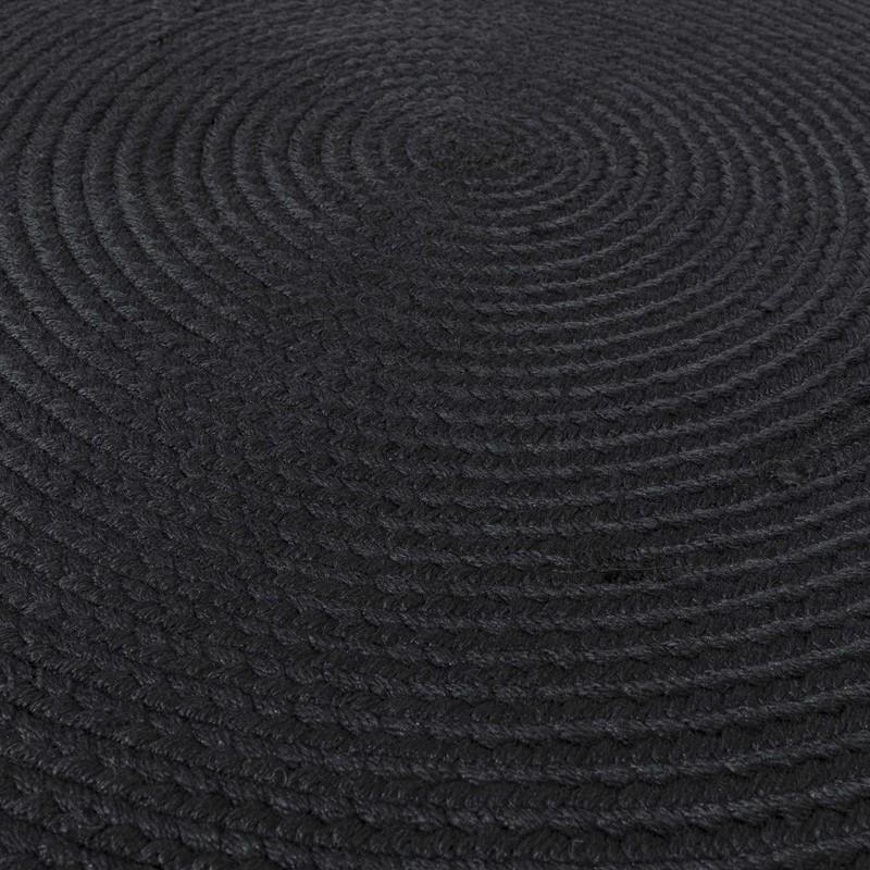 Circular Woven Outdoor Rug - Charcoal