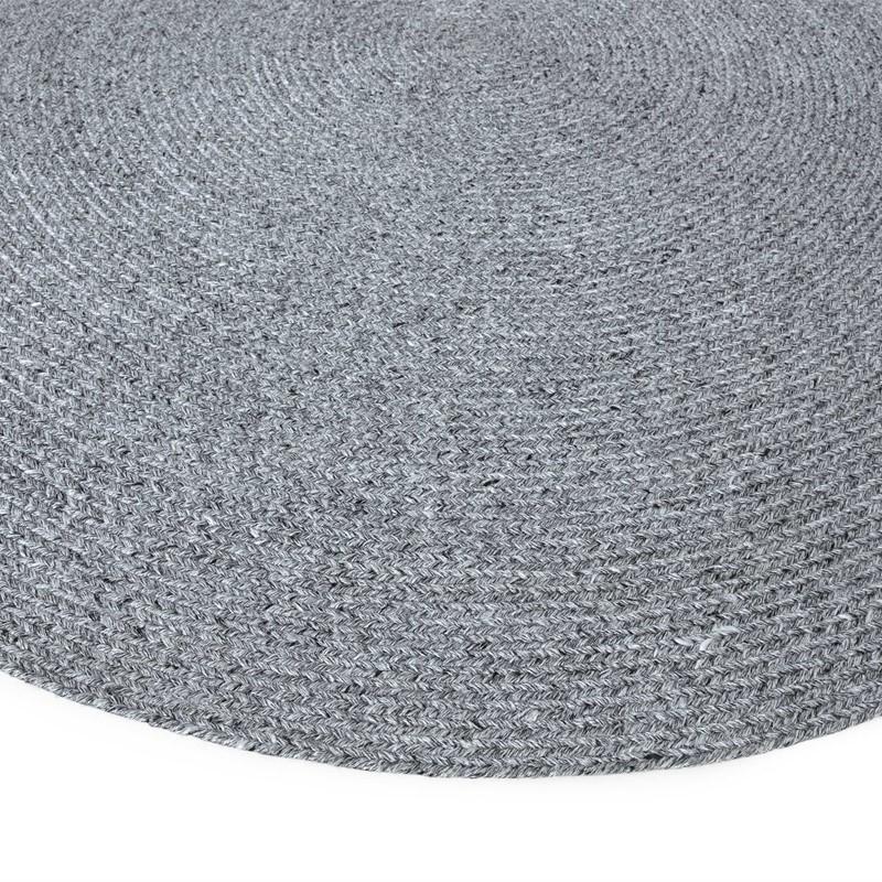 Circular Woven Outdoor Rug - Grey