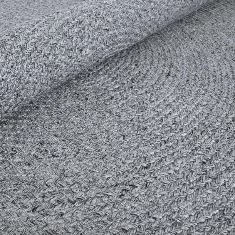 Circular Woven Outdoor Rug - Grey