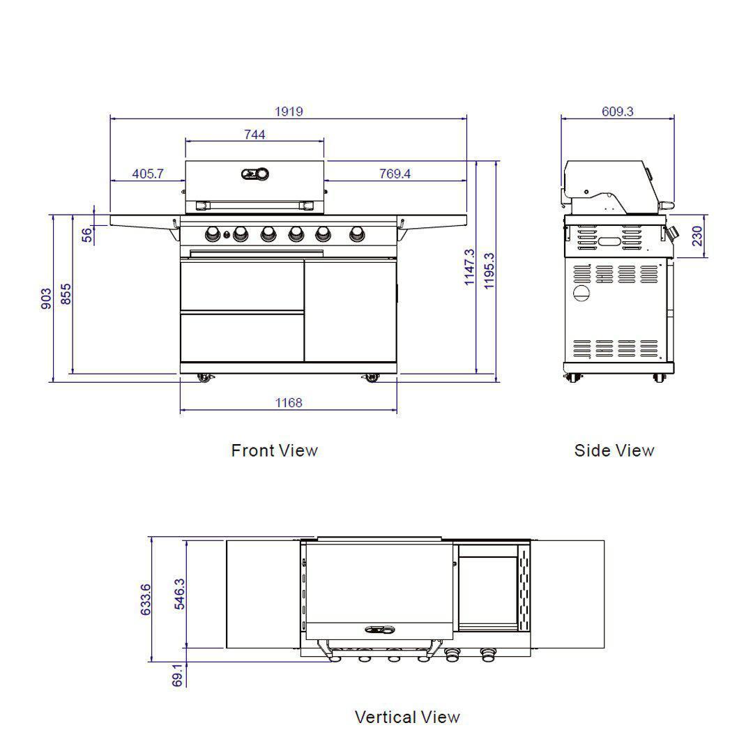 Cirencester 4 Burner Gas Grill & BBQ - Whistler Grills