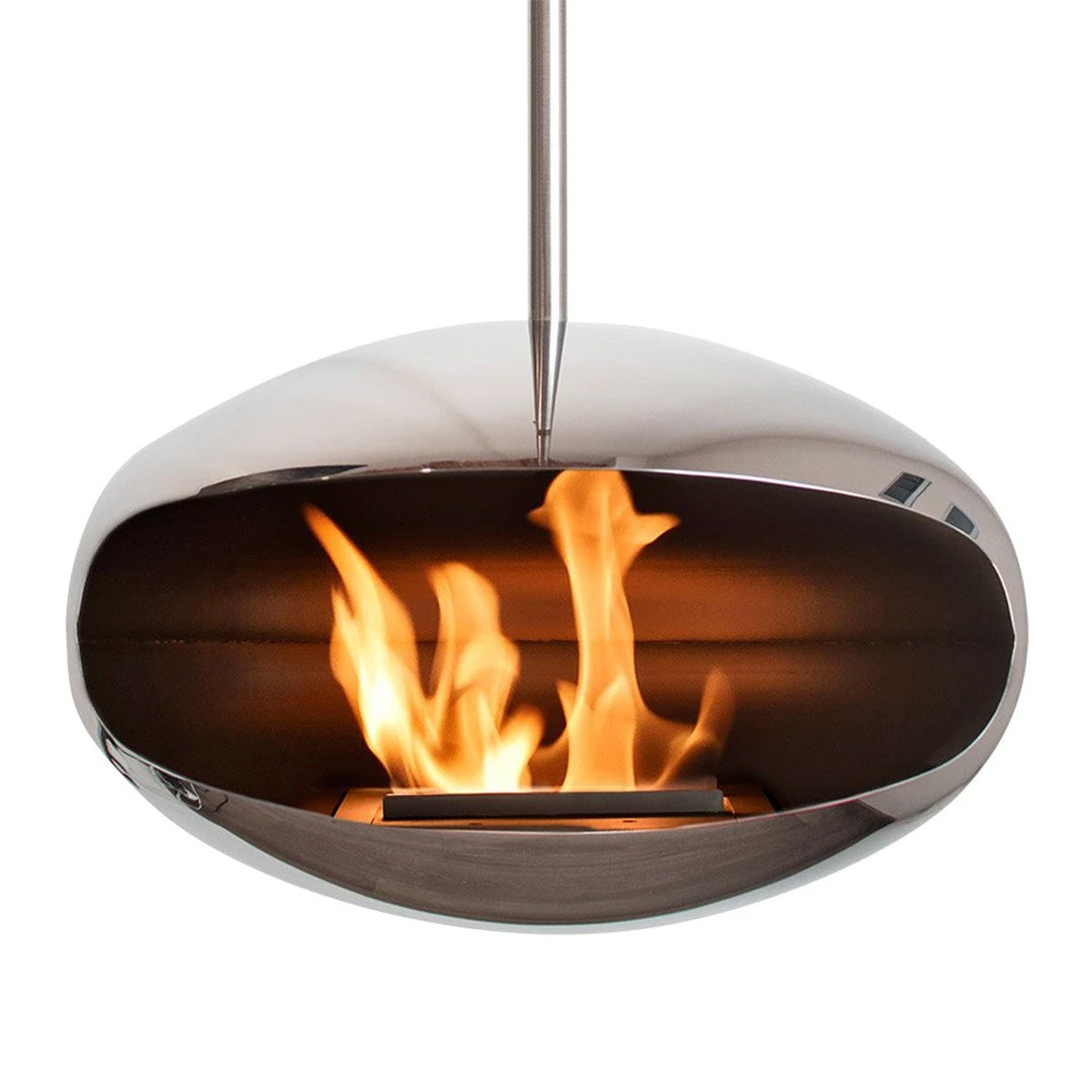 Cocoon Aeris Hanging Bioethanol Fire - Polished Steel