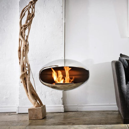 Cocoon Aeris Hanging Bioethanol Fire - Polished Steel