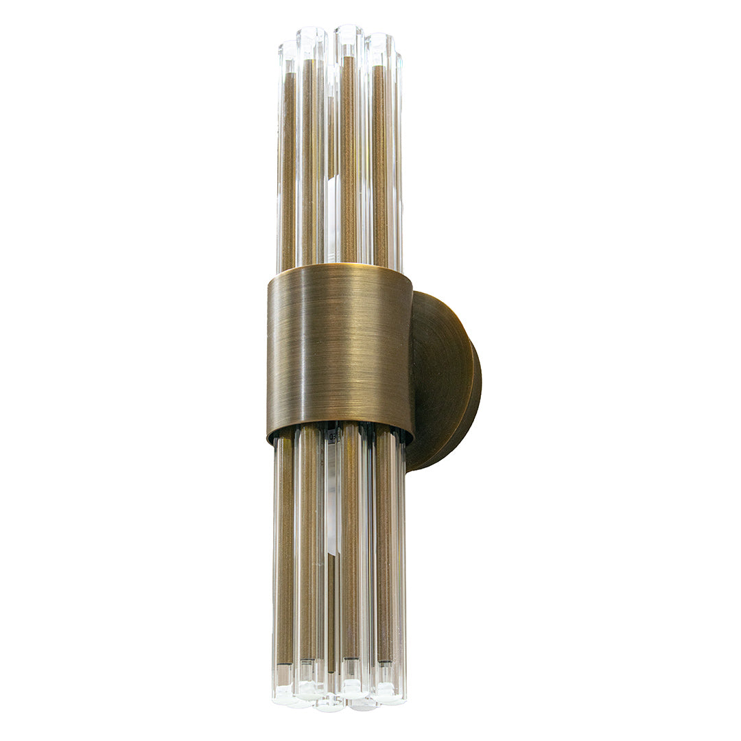 Colmar IP44 Wall Light - Antique Brass - RV Astley