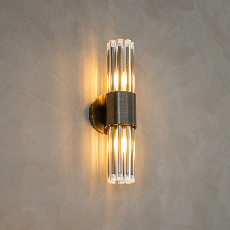 Colmar IP44 Wall Light - Antique Brass - RV Astley