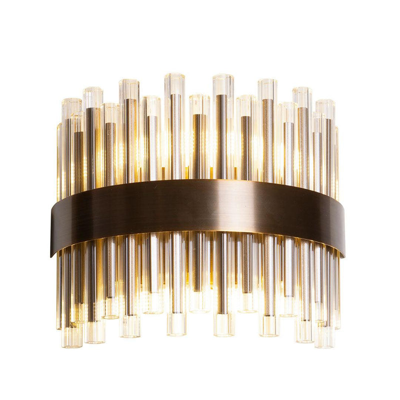Colmar Wide Wall Light - Antique Brass - RV Astley