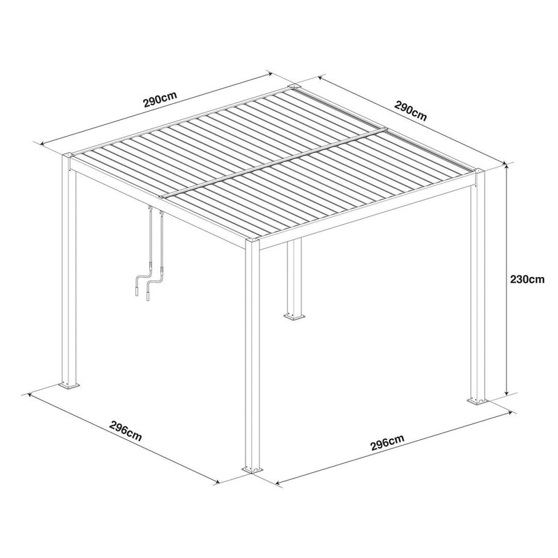 Como - 3m x 3m Garden Pergola Frame - Grey