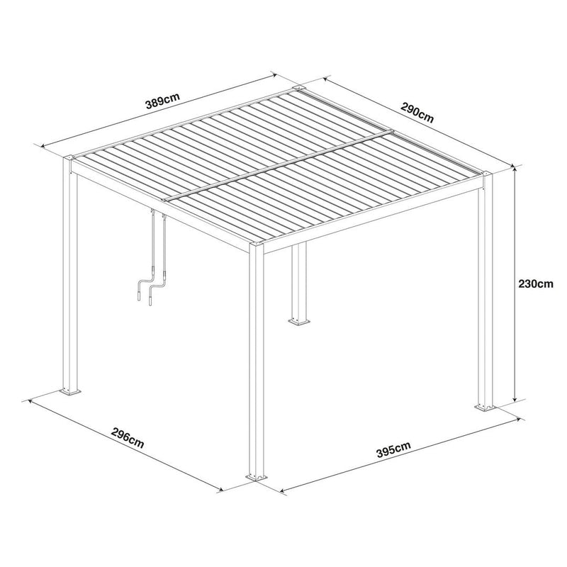 Como - 3m x 4m Garden Pergola Frame - Grey